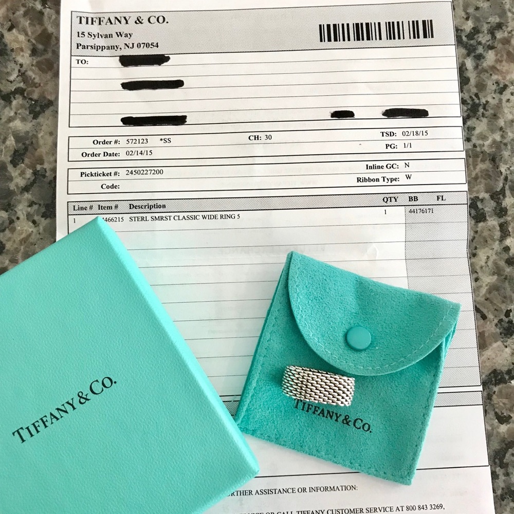 Auth Tiffany & Co Somerset Mesh Ring Sterling Sz 5